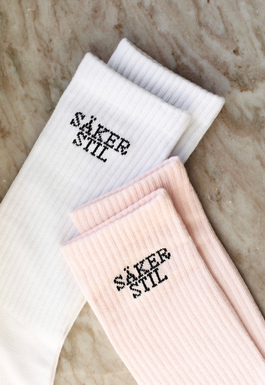 Säker stil strumpor - Rosa & Vit